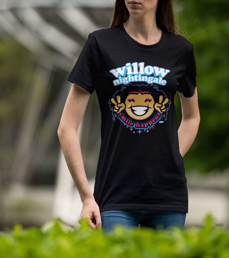 Willow Nightingale Smile Happens AEW Peaceful Emoji T-Shirt