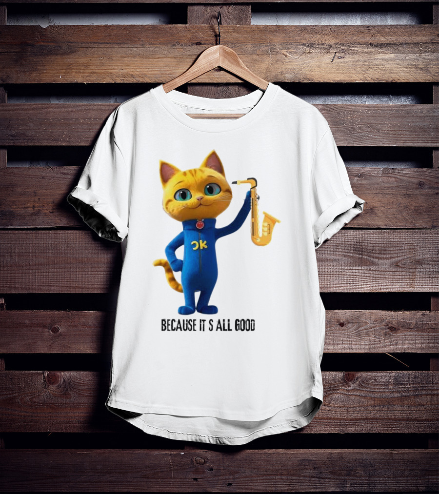 Pete The Cat With Saxophone Because It's All Good T-Shirt