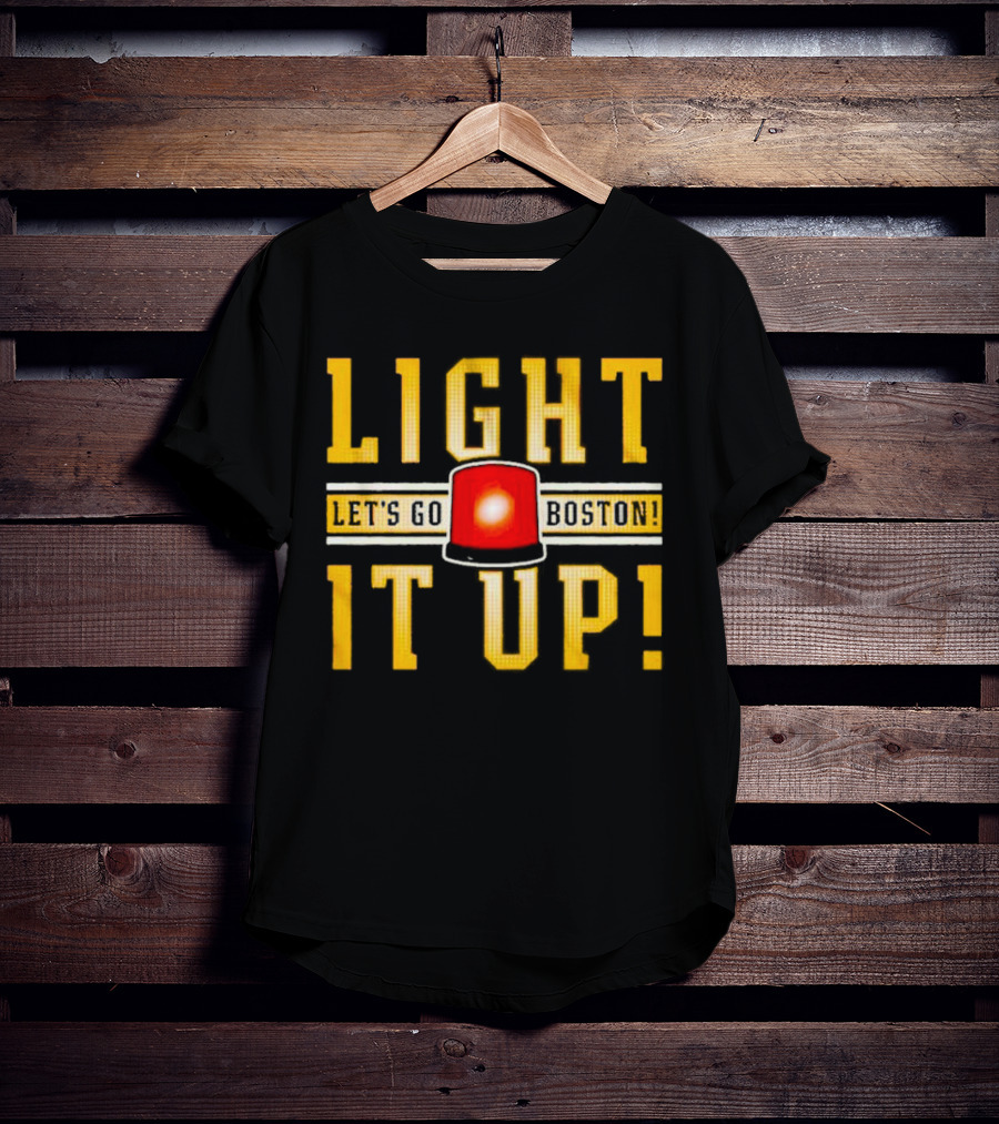 Light It Up Let's Go Boston Hockey Alarm Light T-Shirt