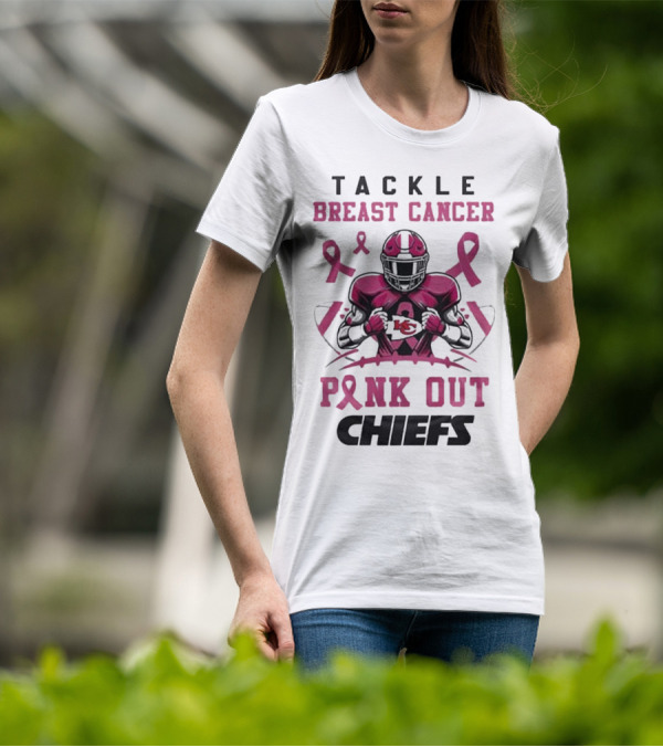 Kansas City Chiefs Tackle Breast Cancer Pink Out Chiefs T-Shirt