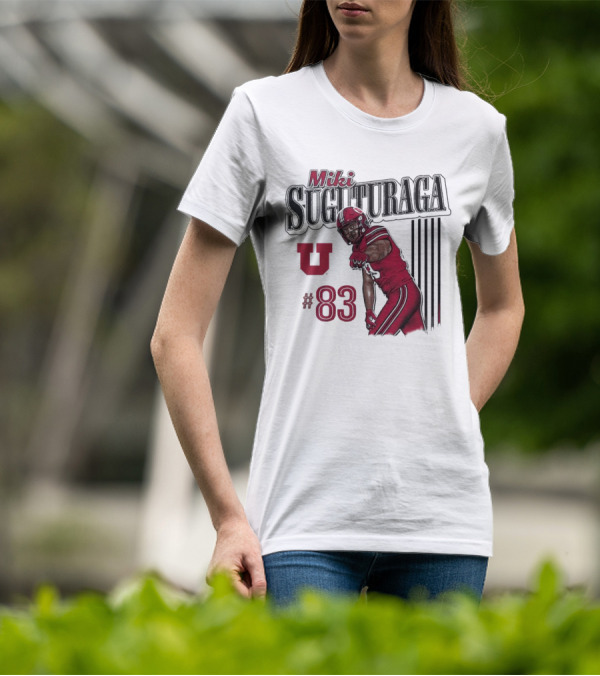 Miki Suguturaga Utah Utes #83 Football Cartoon Player T-Shirt