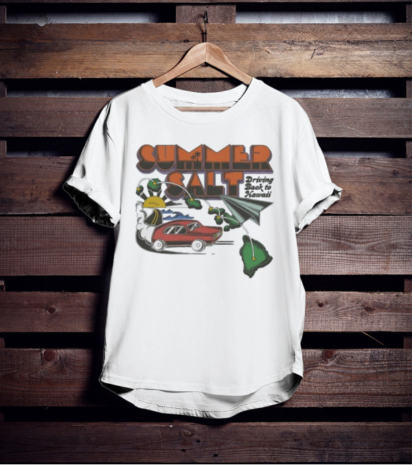 Summer Salt Driving Back To Hawaii Paper Airplane Car Island Tour T-Shirt