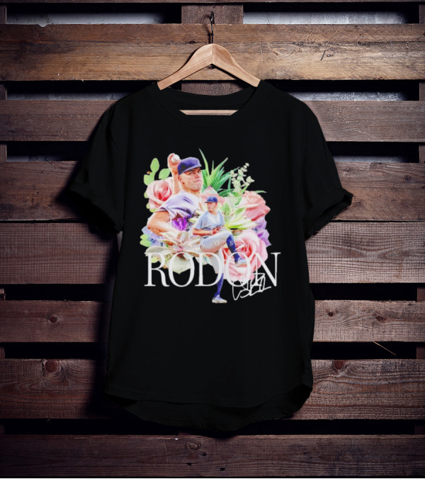 Carlos Rodón New York Yankees Floral Signature Baseball T-Shirt