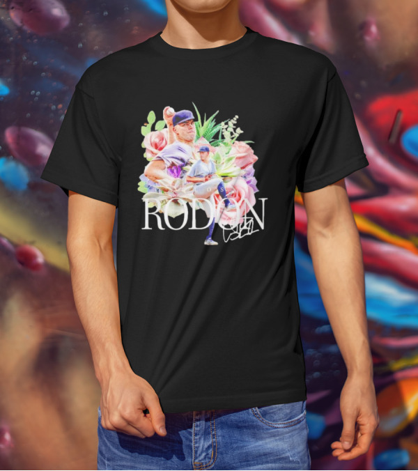 Carlos Rodón New York Yankees Floral Signature Baseball T-Shirt