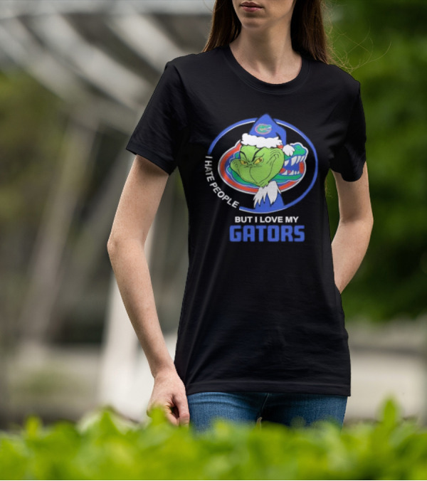 I Hate People But I Love My Gators Grinch Christmas T-Shirt