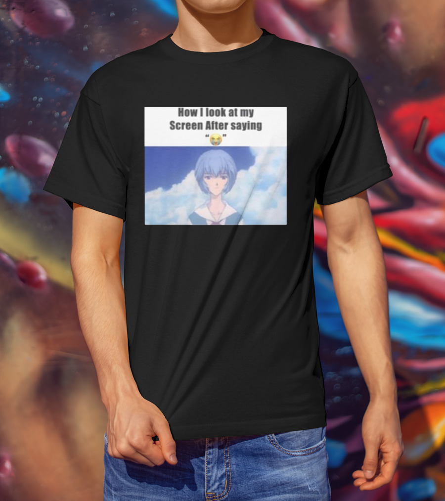 Goofy Ahh Tees Store How I Look At My Screen After Saying 😭 Anime Meme T-Shirt
