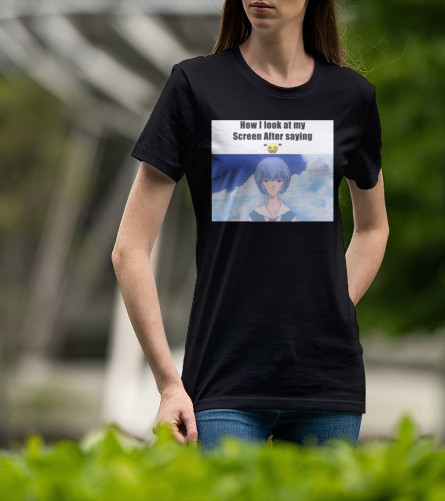 Goofy Ahh Tees Store How I Look At My Screen After Saying 😭 Anime Meme T-Shirt