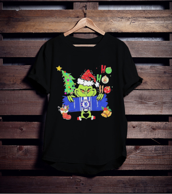 Grinch Ho Ho Ho Chelsea FC Christmas Festive Football Fun T-Shirt