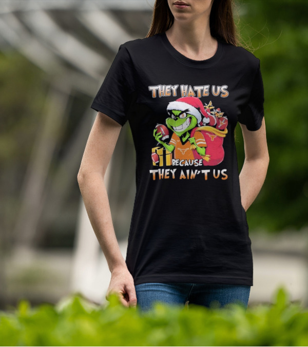 Texas Longhorns Grinch They Hate Us Because They Ain't Us Christmas Football Santa Hat Gift Bag T-Shirt