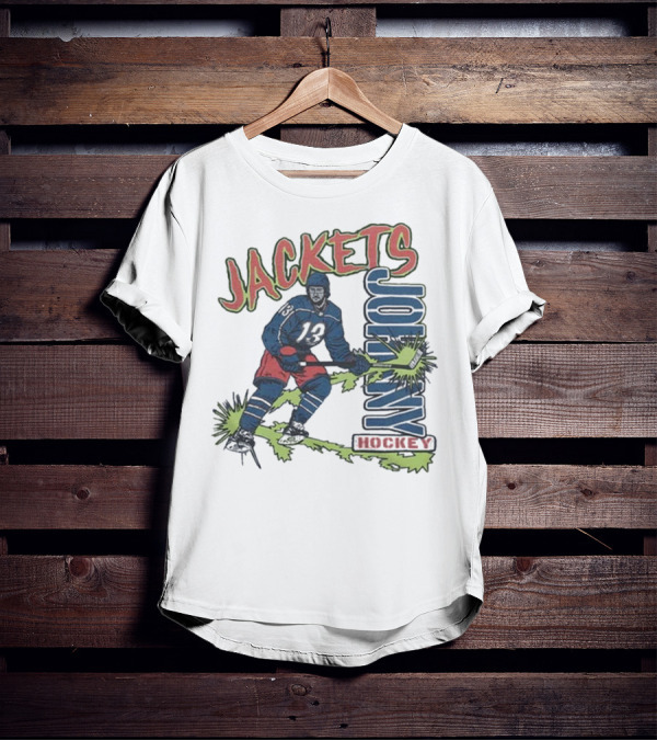 Jackets Johnny Hockey Number 13 Player Action T-Shirt