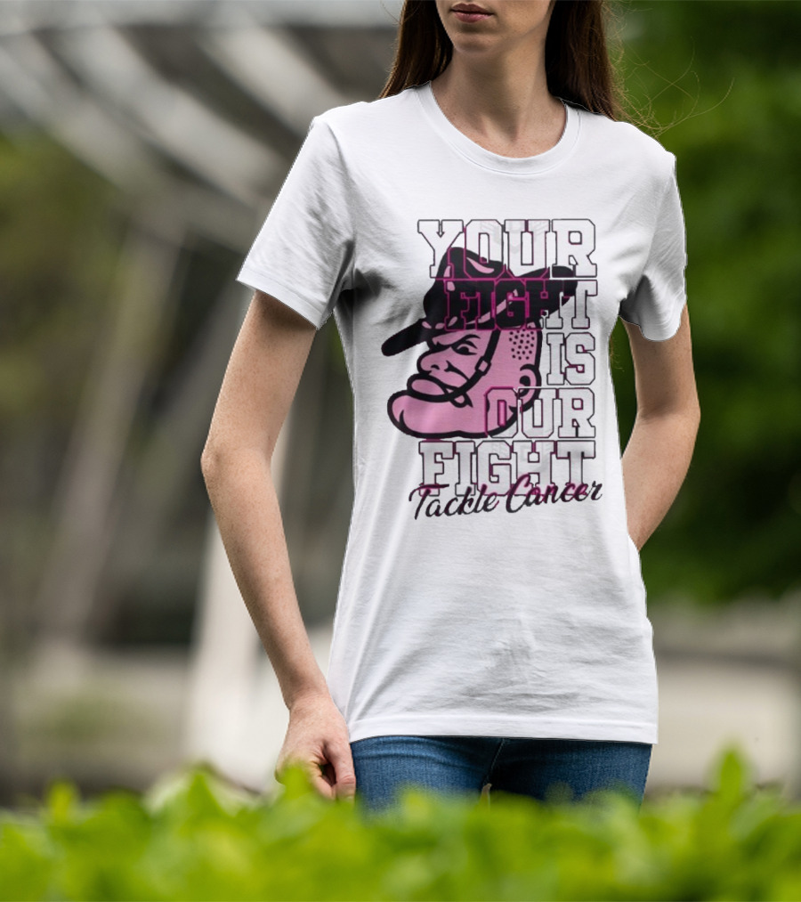 Texas A&M Aggies Your Fight Is Our Fight Tackle Cancer Vintage Football Helmet T-Shirt