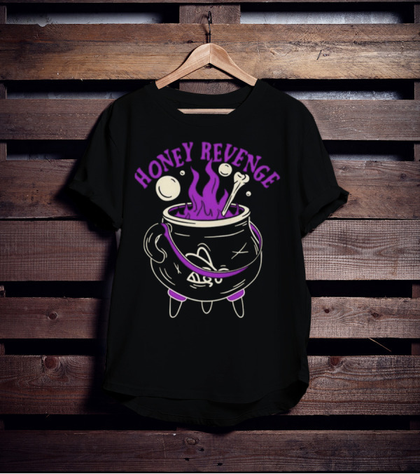 Honey Revenge Bubbling Cauldron With Bone And Flames T-Shirt