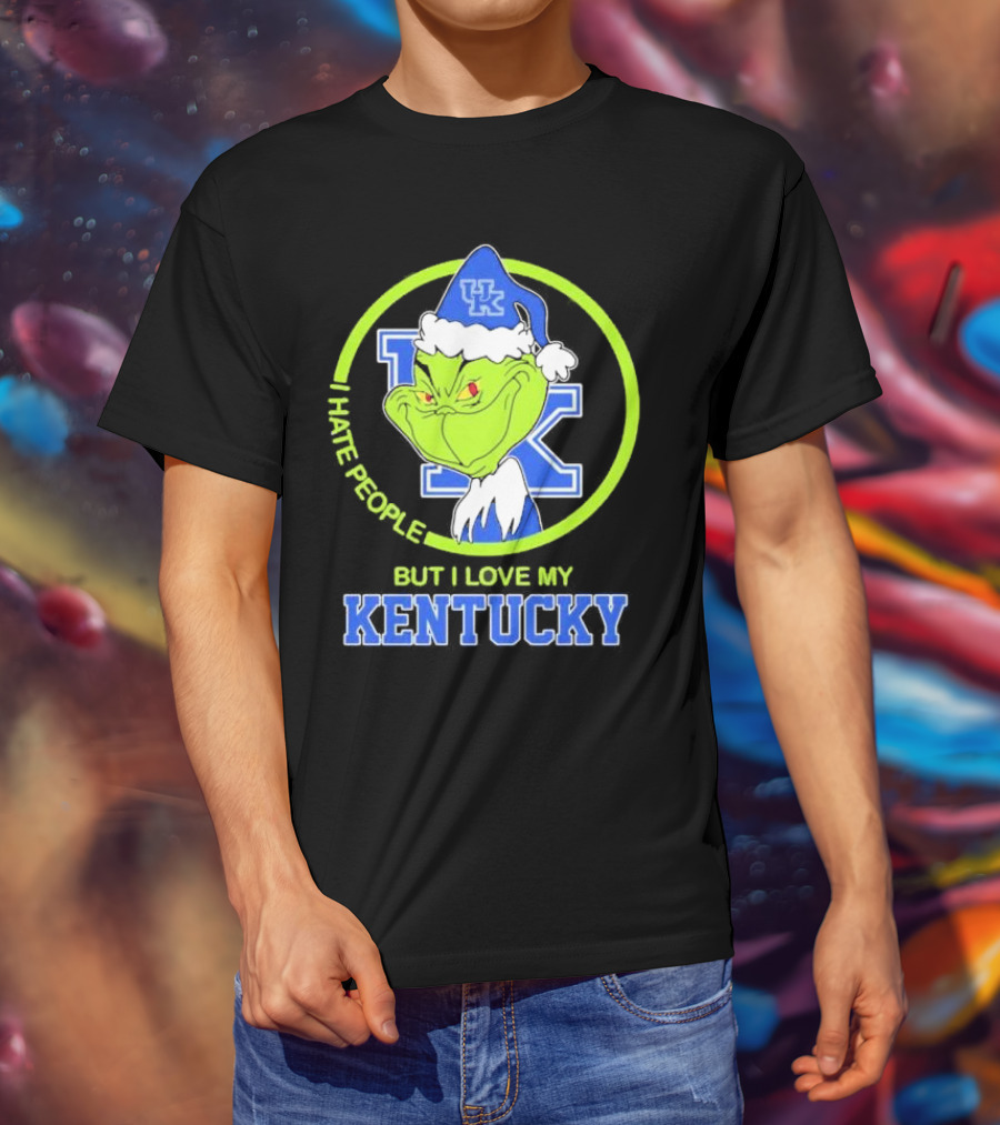 Kentucky Wildcats Grinch I Hate People But I Love My Kentucky T-Shirt