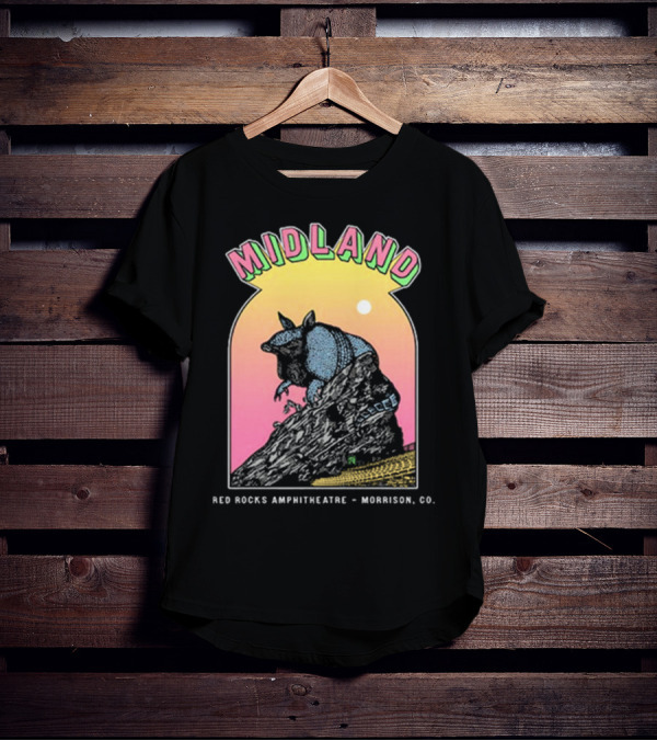 Midland Red Rocks Amphitheatre Armadillo Morrison CO T-Shirt