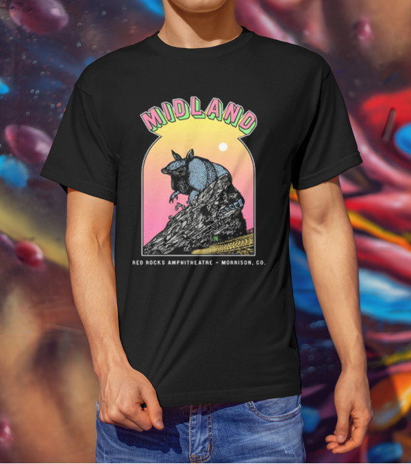 Midland Red Rocks Amphitheatre Armadillo Morrison CO T-Shirt