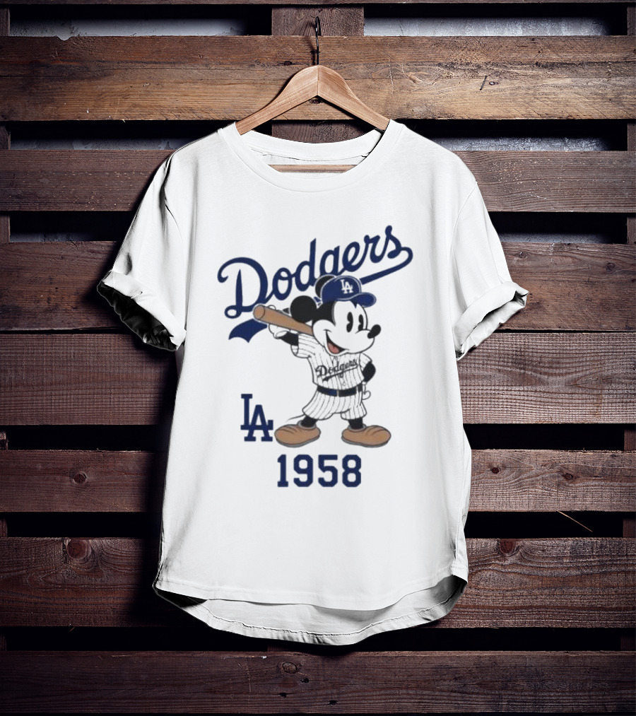 Mickey Mouse Los Angeles Dodgers 1958 LA Baseball T-Shirt