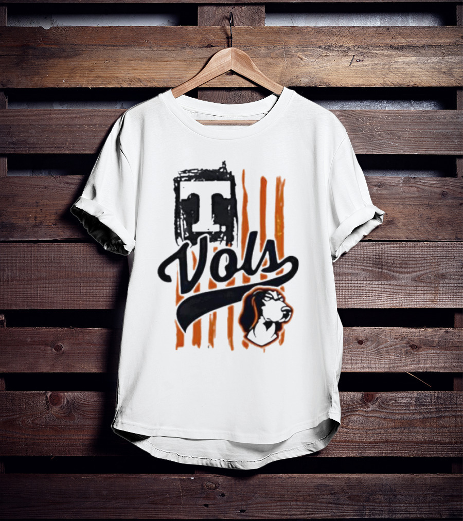 Vols T Logo With Dog And Orange Stripes T-Shirt
