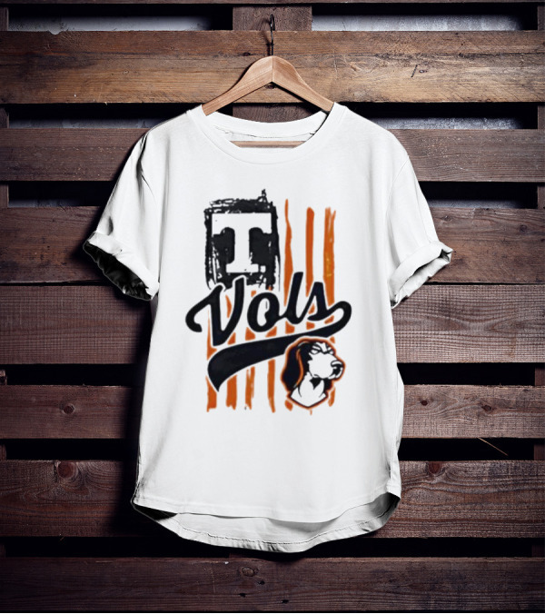 Vols T Logo With Dog And Orange Stripes T-Shirt