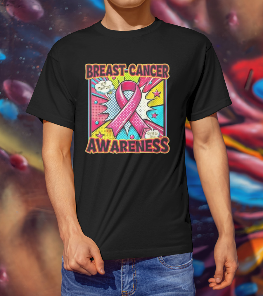 Breast Cancer Awareness Keep Fighting Pink Ribbon You've Got This Vintage Pop T-Shirt