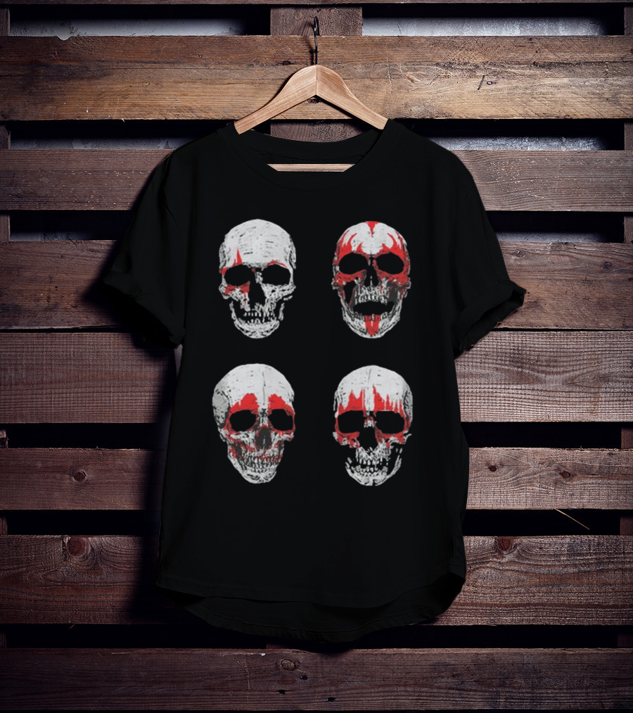 Glow In The Dark Skulls Hotter Than Hell Red Accents T-Shirt