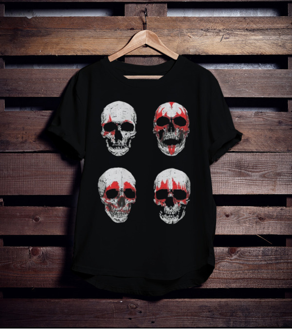 Glow In The Dark Skulls Hotter Than Hell Red Accents T-Shirt