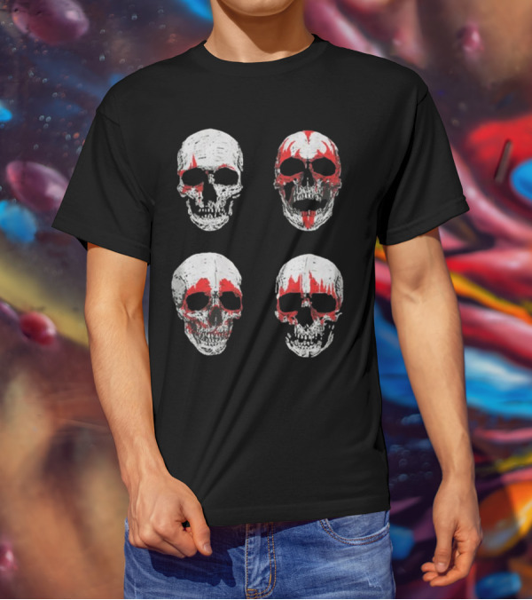 Glow In The Dark Skulls Hotter Than Hell Red Accents T-Shirt