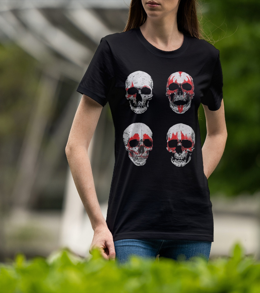 Glow In The Dark Skulls Hotter Than Hell Red Accents T-Shirt
