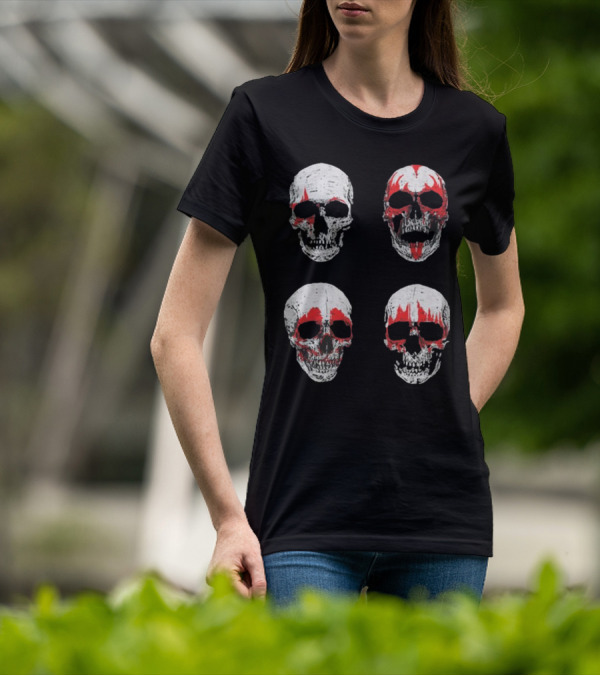 Glow In The Dark Skulls Hotter Than Hell Red Accents T-Shirt