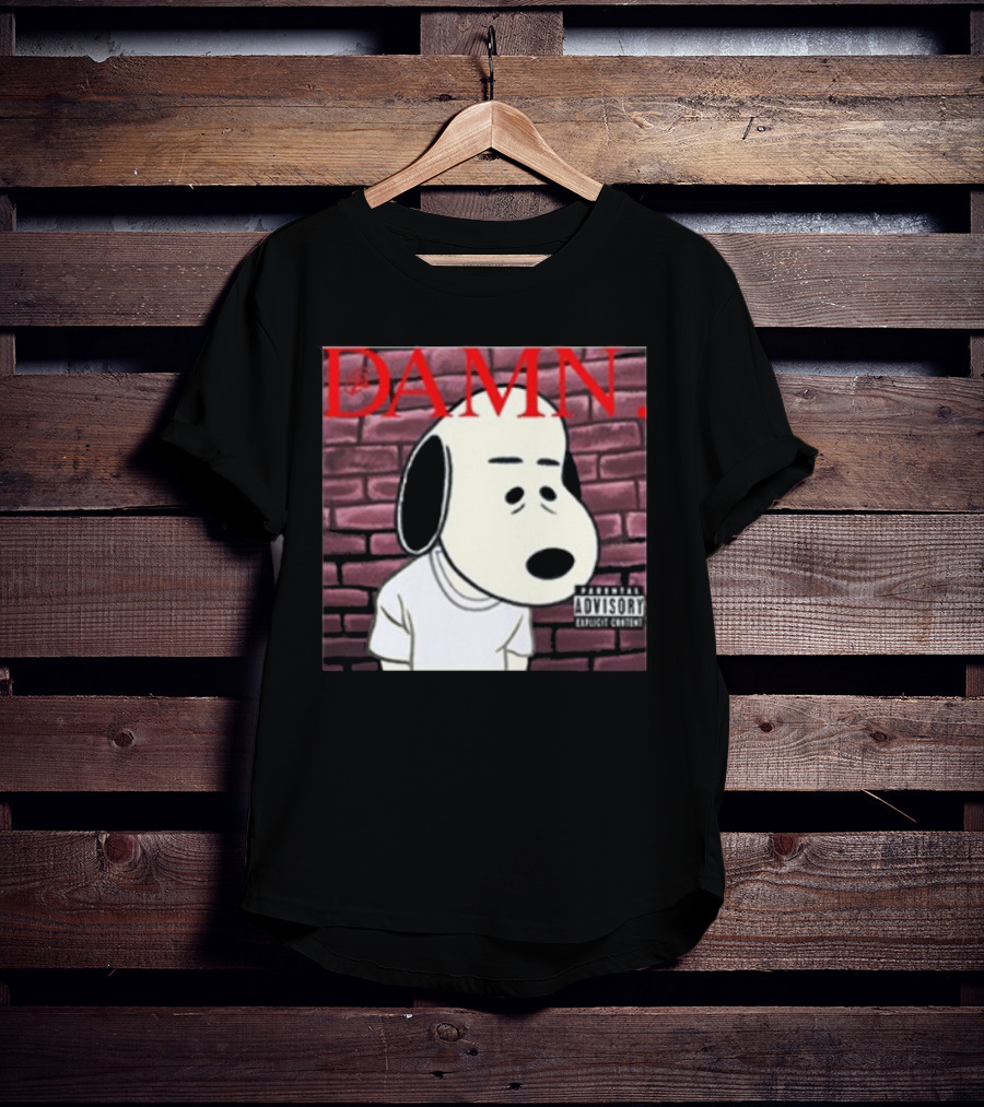 Damn. Snoopy Parental Advisory Brick Wall T-Shirt