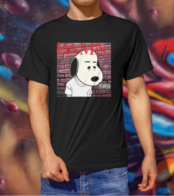 Damn. Snoopy Parental Advisory Brick Wall T-Shirt