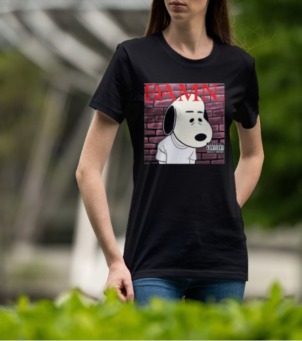 Damn. Snoopy Parental Advisory Brick Wall T-Shirt