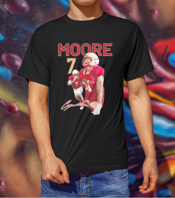 Cazeem Moore 7 Elon Phoenix Player Signature Football Jersey T-Shirt