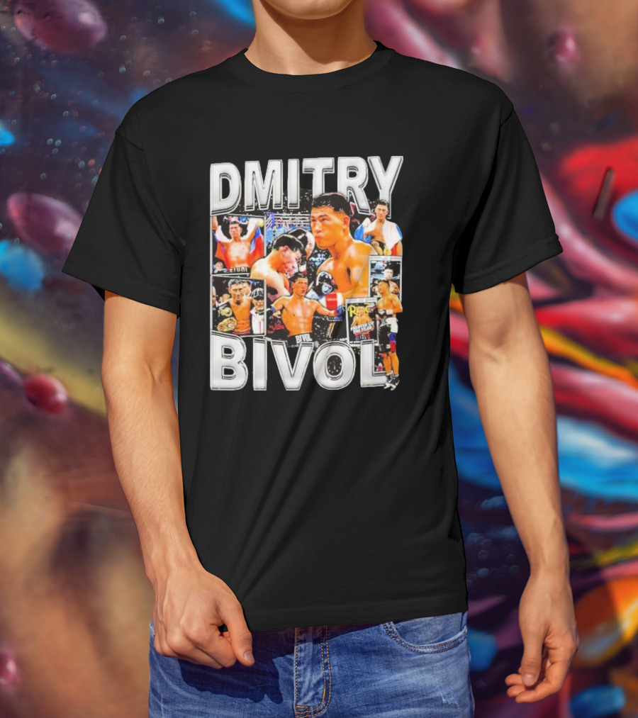 Dmitry Bivol Boxing Champion Vintage Collage T-Shirt