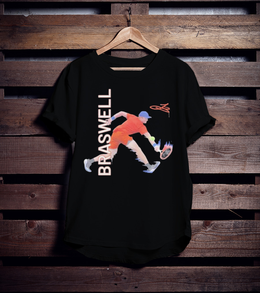 Braswell Tennis Player Signature Action With Dynamic Stroke T-Shirt