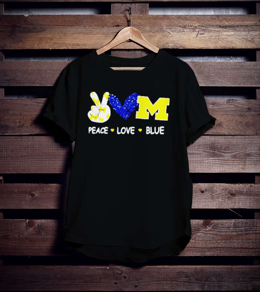 Peace Love M Blue T-Shirt