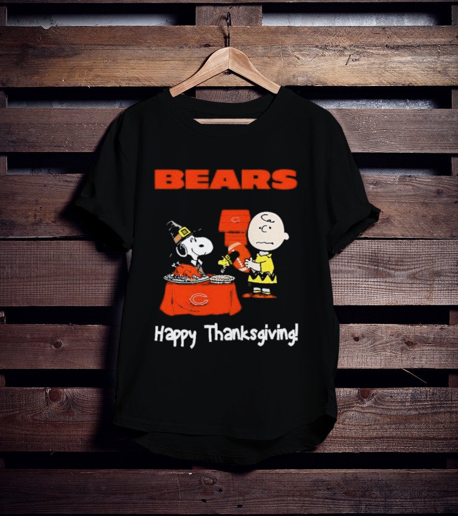 BEARS Chicago Charlie Brown And Snoopy Happy Thanksgiving T-Shirt