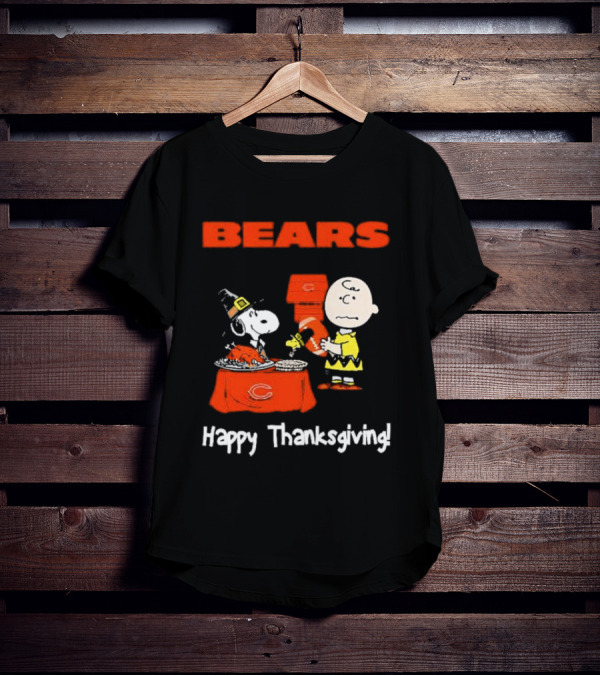 BEARS Chicago Charlie Brown And Snoopy Happy Thanksgiving T-Shirt