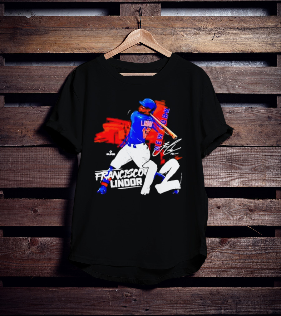 FRANCISCO LINDOR NEW YORK METS NUMBER 12 SIGNATURE HIT T-Shirt