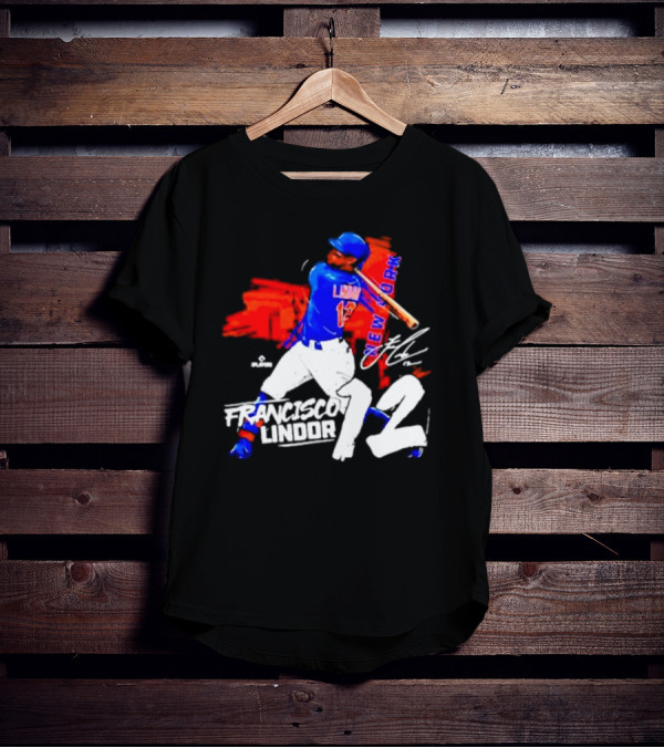 FRANCISCO LINDOR NEW YORK METS NUMBER 12 SIGNATURE HIT T-Shirt