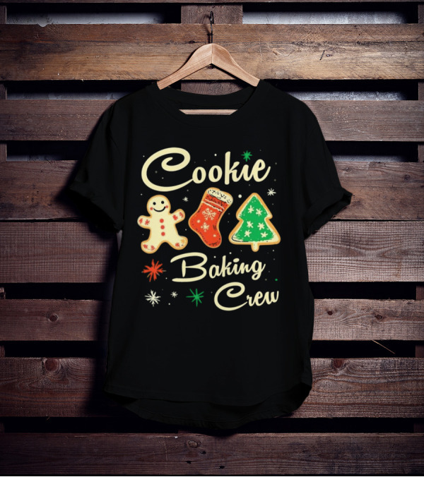 Cookie Baking Crew Christmas Gingerbread Stocking Tree Cookies T-Shirt