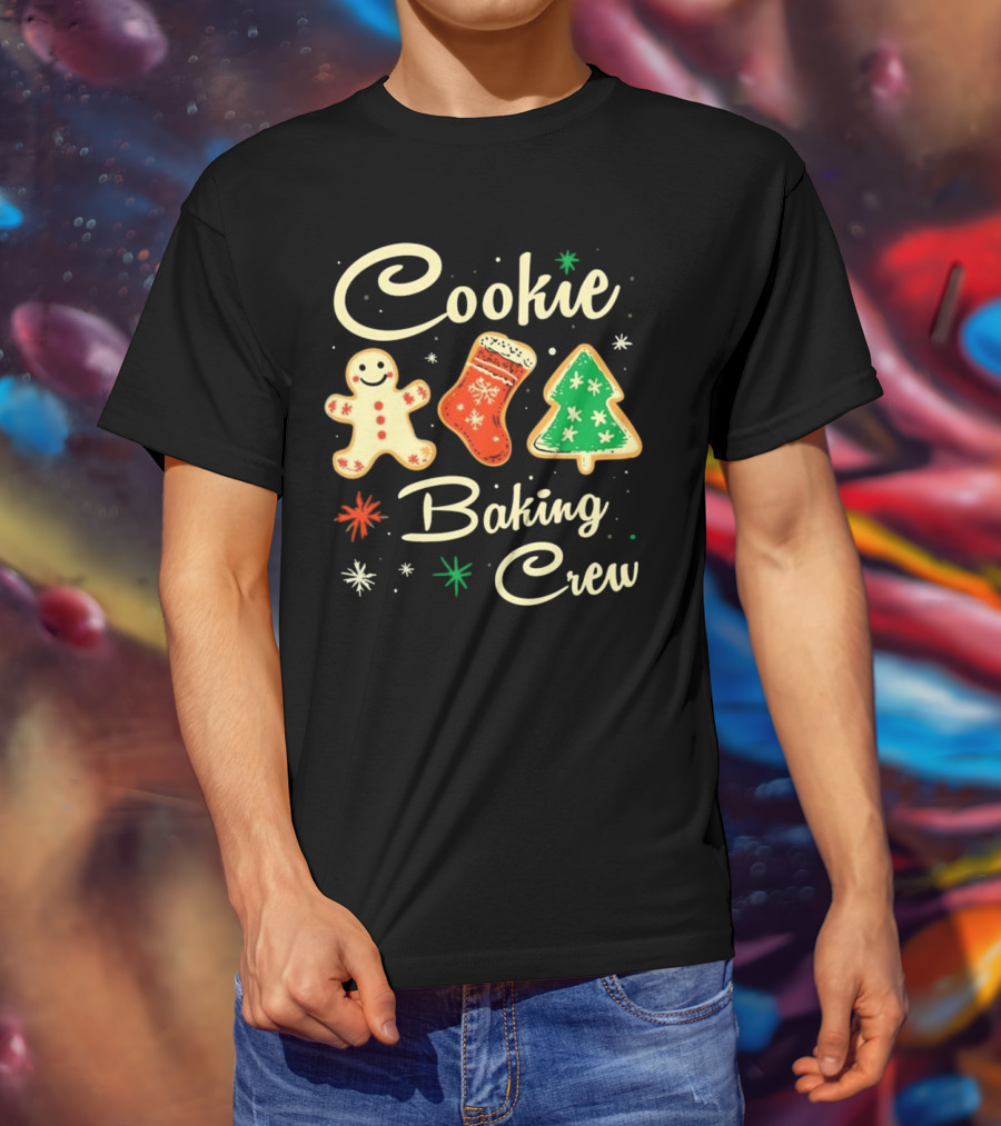 Cookie Baking Crew Christmas Gingerbread Stocking Tree Cookies T-Shirt
