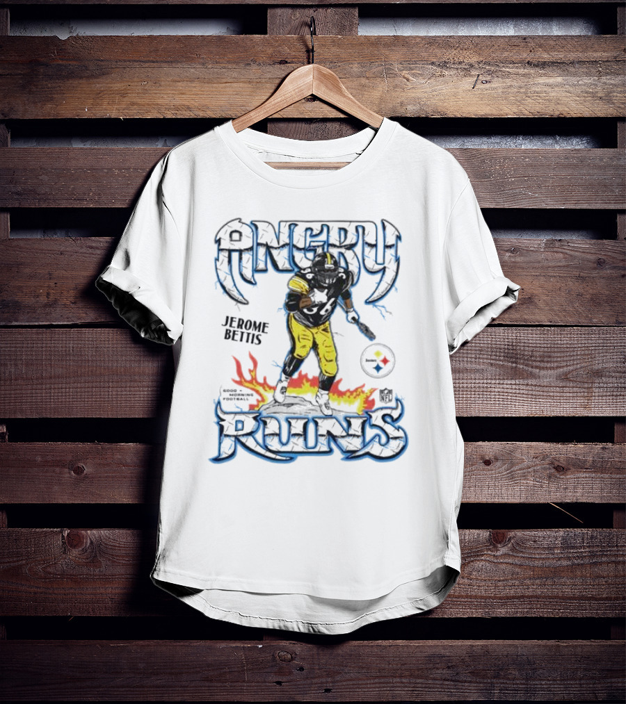 Angry Runs Jerome Bettis Pittsburgh Steelers NFL Good Morning Football T-Shirt