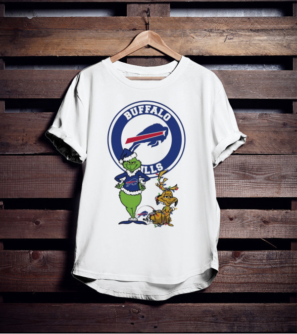 Buffalo Bills Grinch And Max Merry Christmas T-Shirt