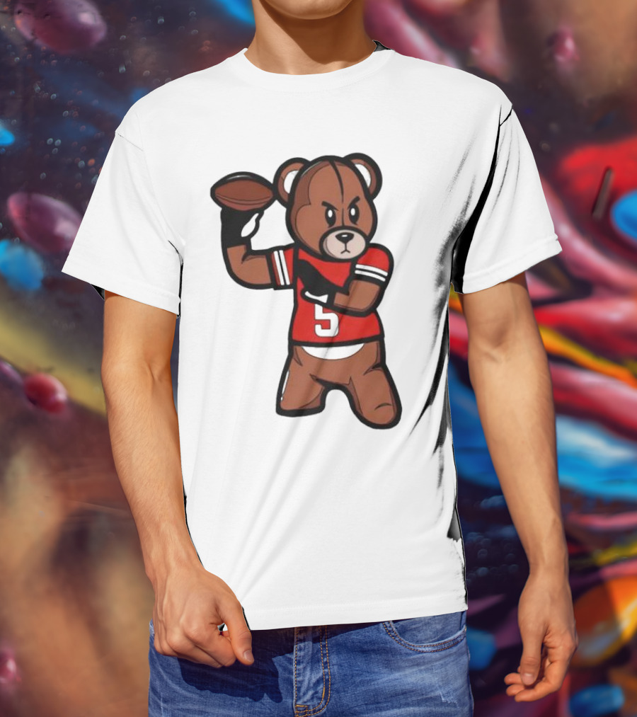 Louisville Teddy Bear Football Player Cartoon T-Shirt
