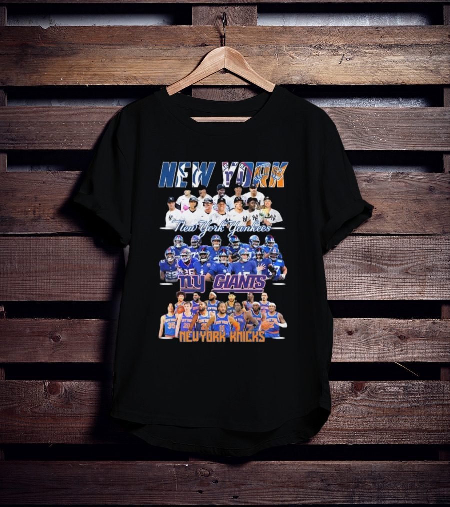 New York Yankees NY Giants New York Knicks Team Players T-Shirt