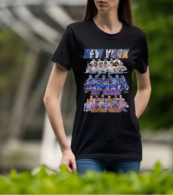 New York Yankees NY Giants New York Knicks Team Players T-Shirt