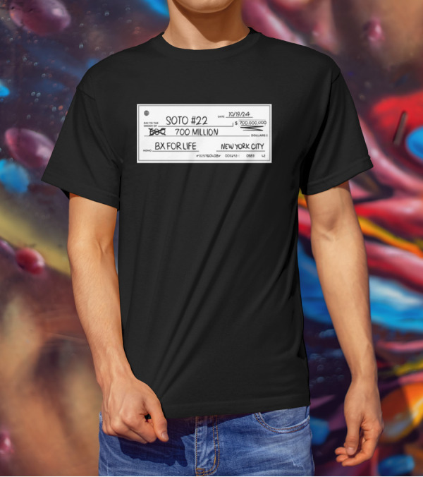 Whatever He Wants Soto #22 700 Million BX For Life New York City Check T-Shirt