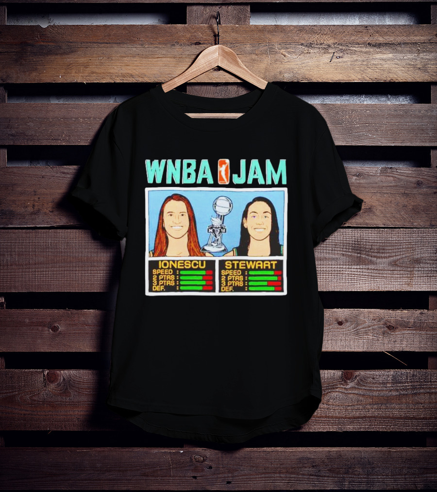 WNBA Jam New York Liberty Ionescu Stewart Player Stats T-Shirt
