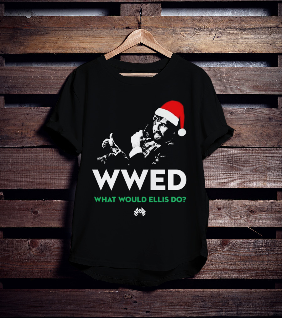WWED What Would Ellis Do Santa Hat Christmas Edition T-Shirt