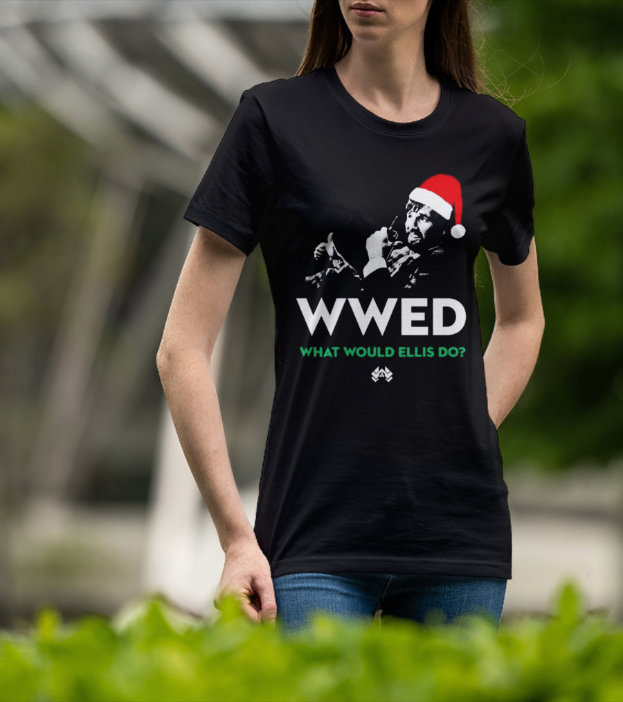 WWED What Would Ellis Do Santa Hat Christmas Edition T-Shirt
